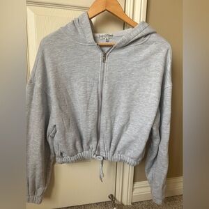 Fitz and Eddie Grey cropped zip up hoodie size XS